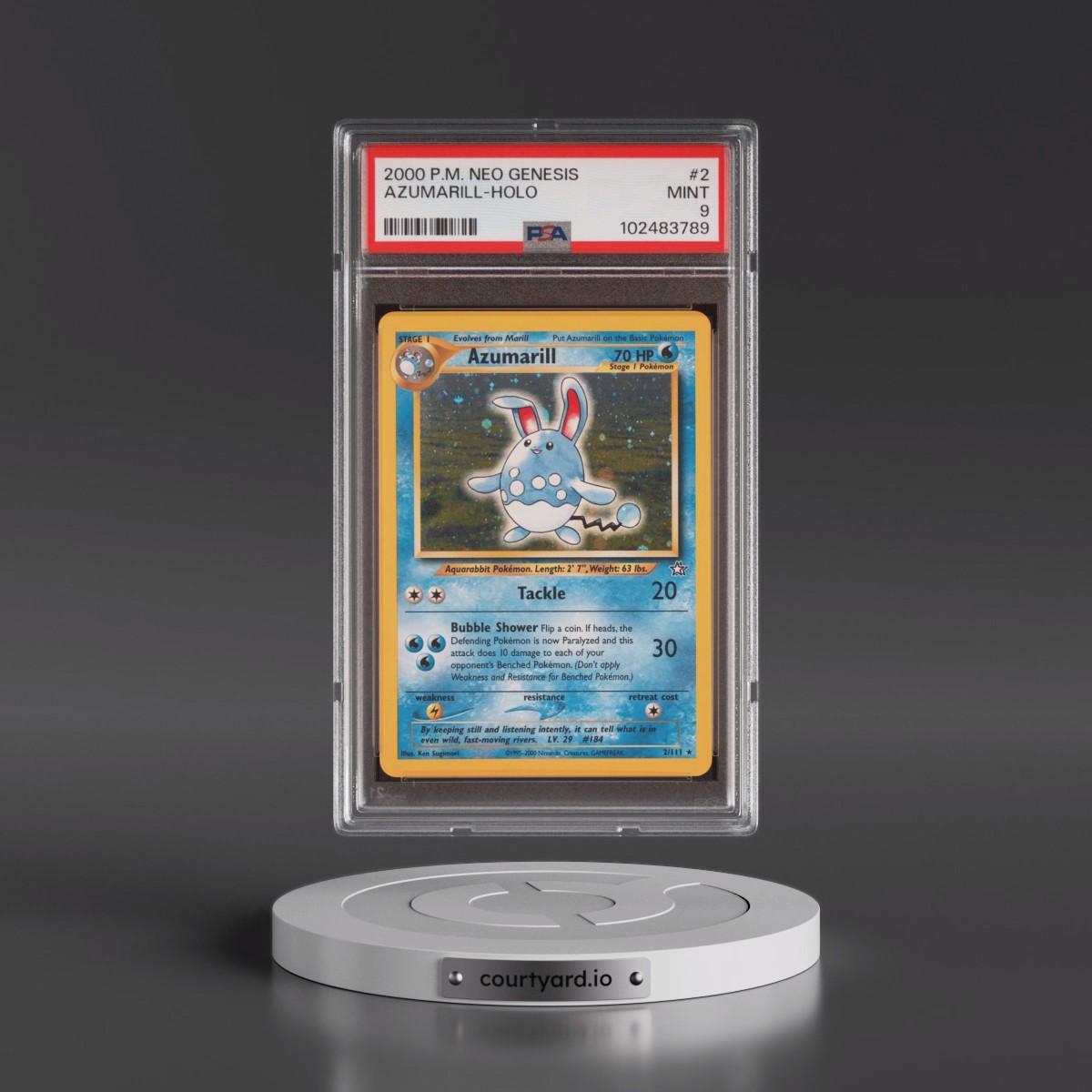 2000 Pokémon Neo Genesis #2 Azumarill - Holo (PSA 9 MINT)
