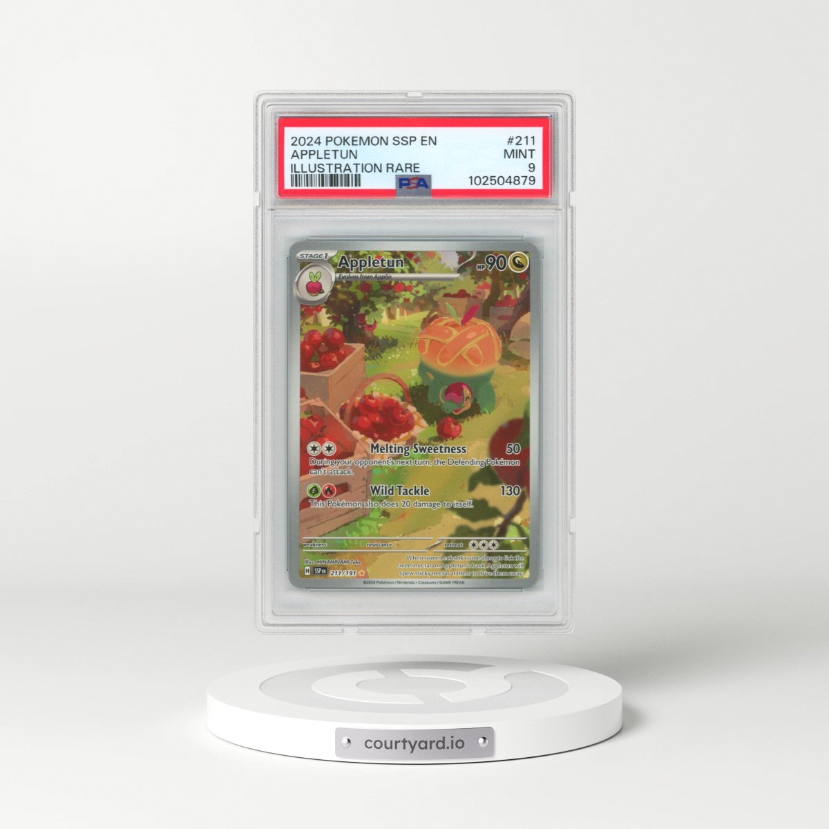 2024 Pokémon Ssp EN-Surging Sparks #211 Appletun - Illustration Rare (PSA 9 MINT)