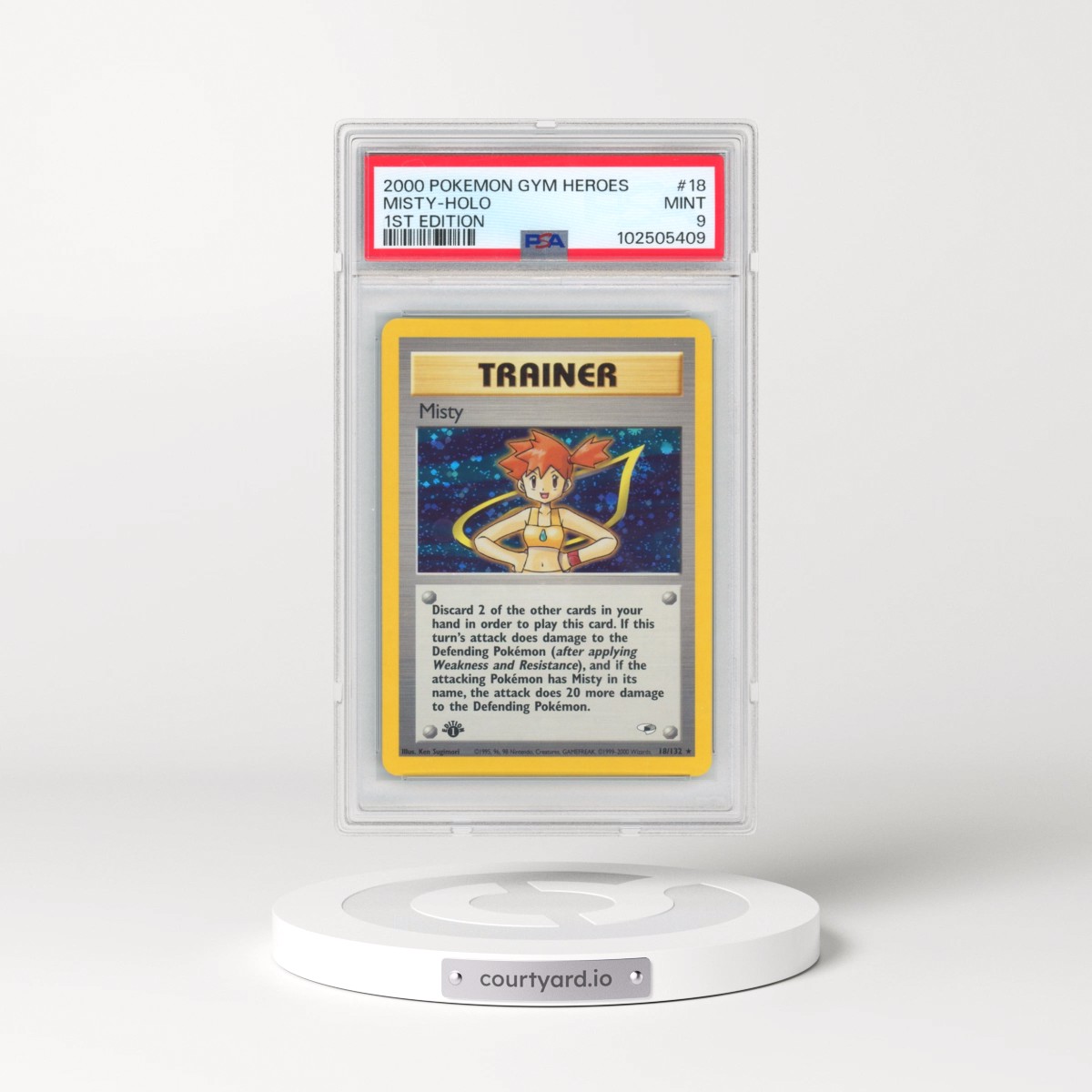 2000 Pokémon Gym Heroes #18 Misty - 1st Edition Holo (PSA 9 MINT)