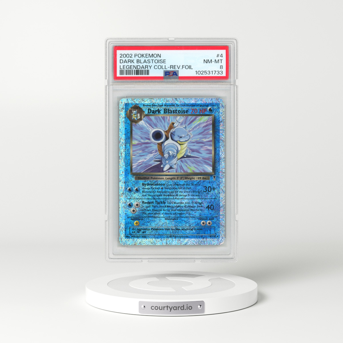 2002 Pokémon Legendary Collection #4 Dark Blastoise - Reverse Foil (PSA 8 NM-MT)