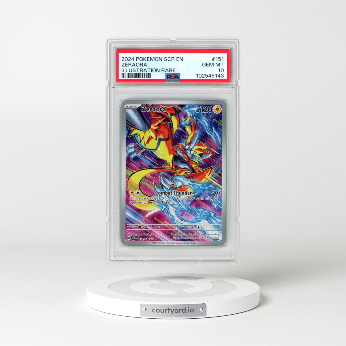 2024 Pokémon Scr EN-Stellar Crown #151 Zeraora - Illustration Rare (PSA 10 GEM MINT)