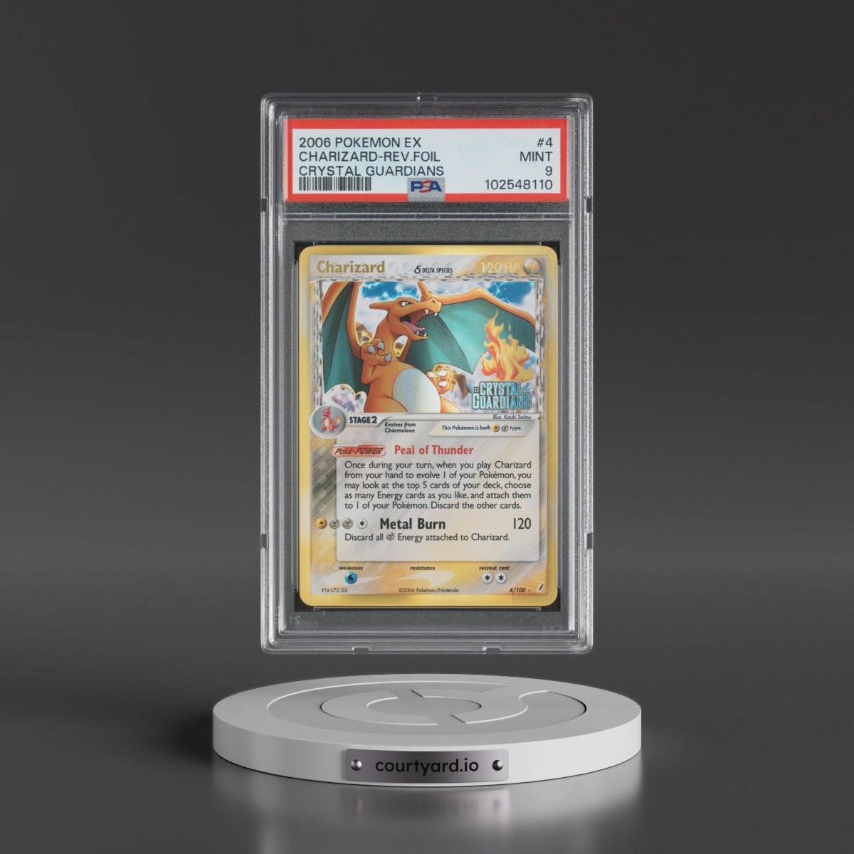 2006 Pokémon EX Crystal Guardians #4 Charizard - Reverse Foil (PSA 9 MINT)