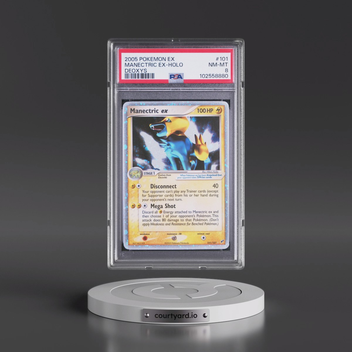 2005 Pokémon EX Deoxys #101 Manectric EX - Holo Holo (PSA 8 NM-MT)