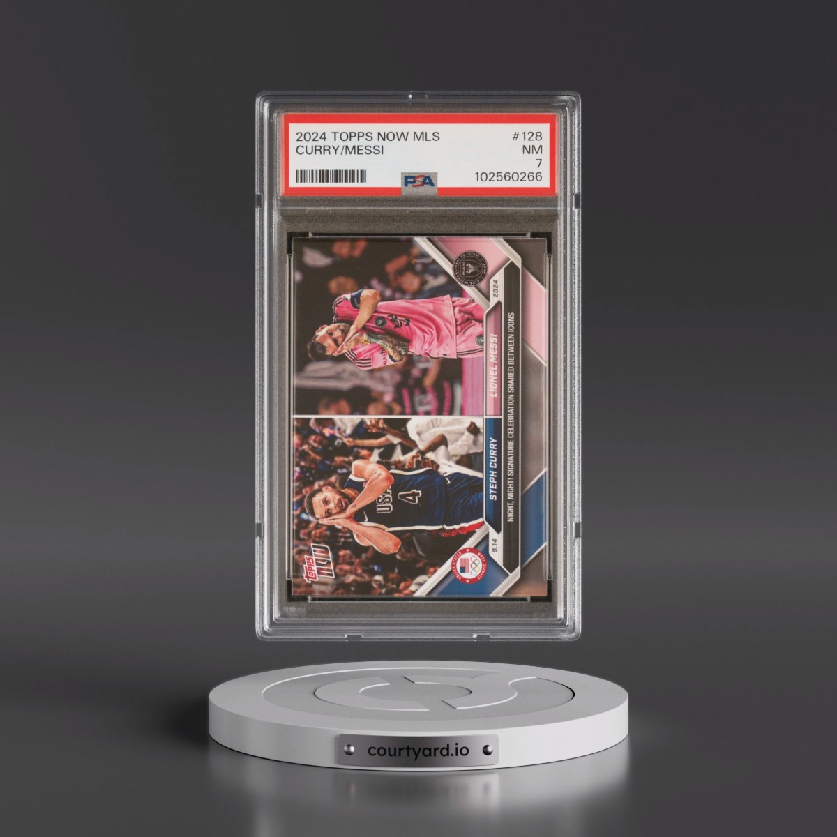 2024 Topps Now MLS #128 Lionel Messi/Steph Curry (PSA 7 NM)