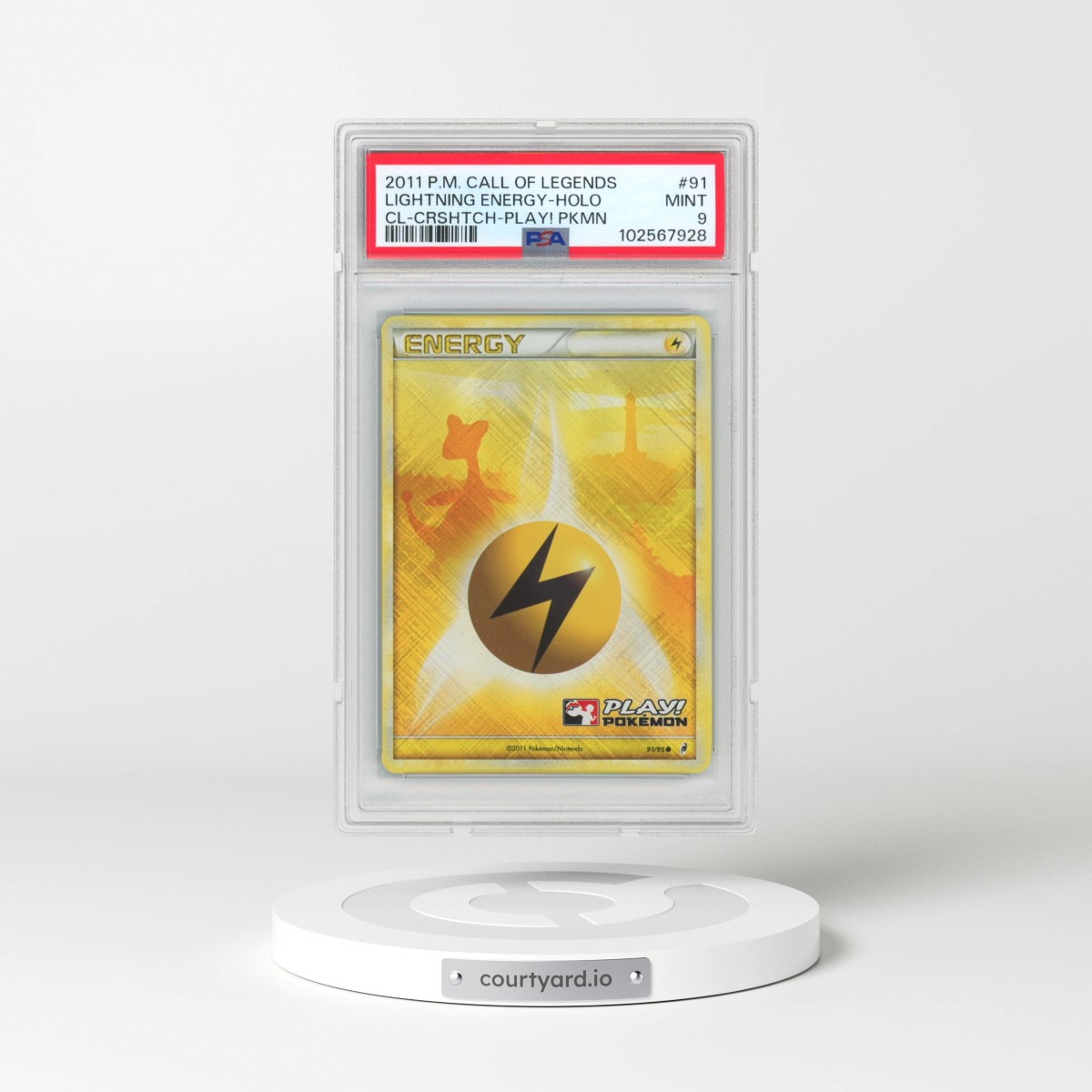 2011 Pokémon Call of Legends #91 Lightning Energy - Holo Crosshatch-2011 Play! Pokemon (PSA 9 MINT)