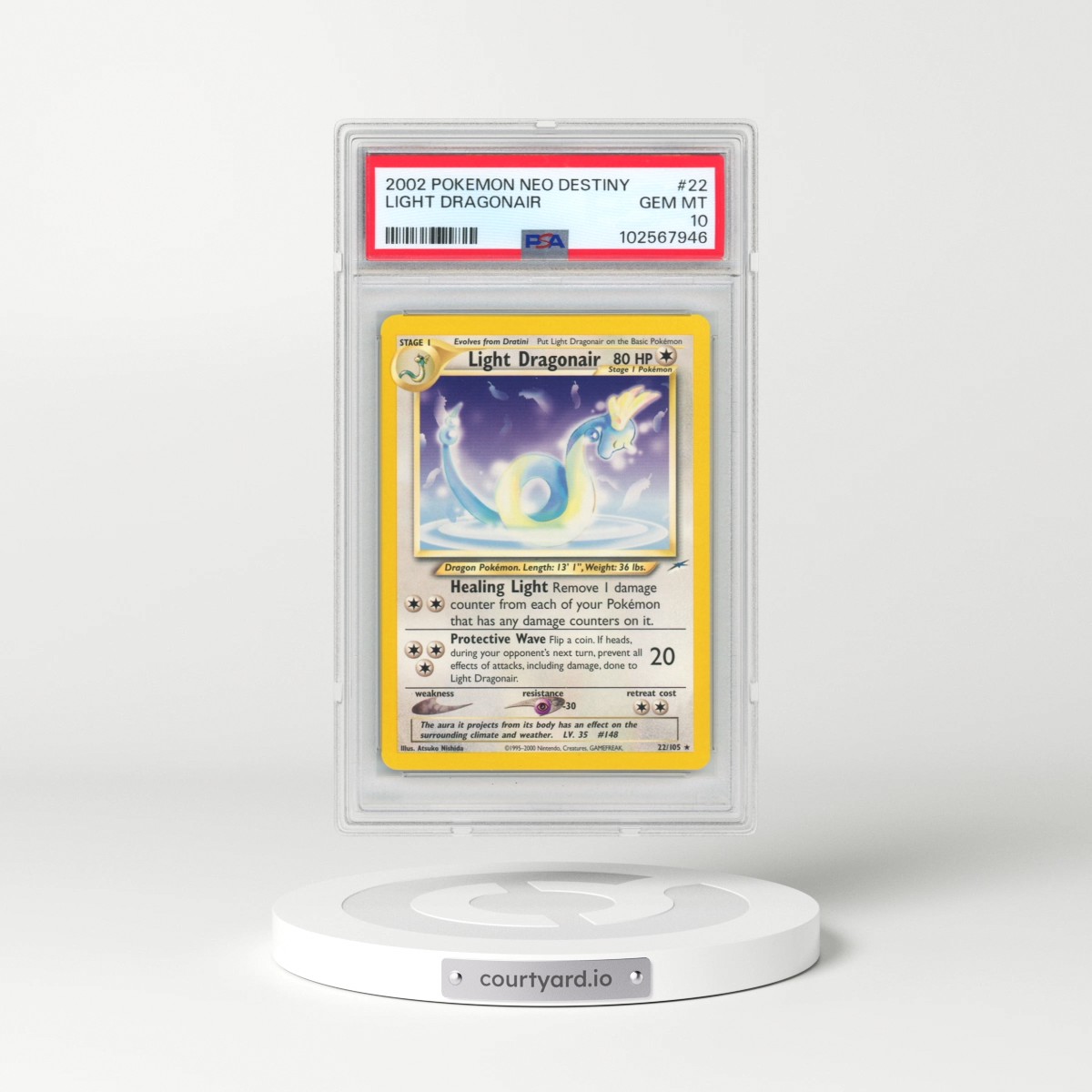 2002 Pokémon Neo Destiny #22 Light Dragonair (PSA 10 GEM MINT)