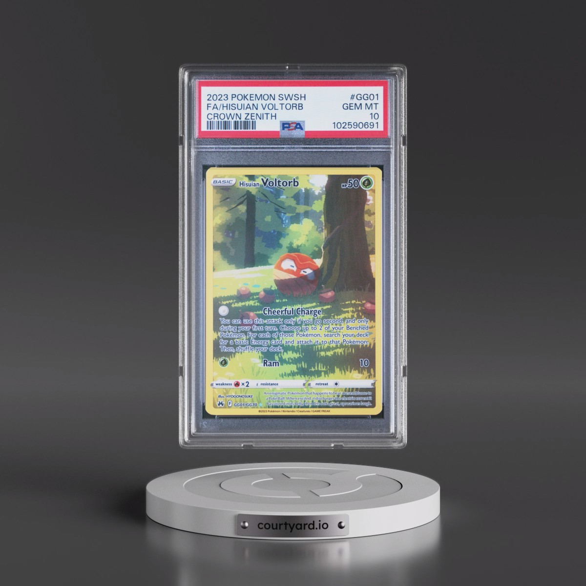 2023 Pokémon Sword and Shield Crown Zenith #GG01 Hisuian Voltorb - Full Art (PSA 10 GEM MINT)