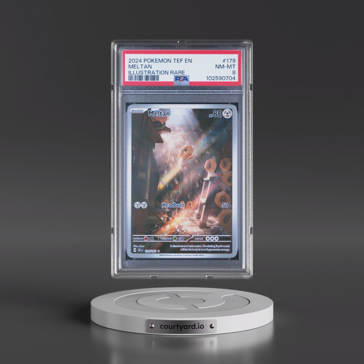 2024 Pokémon Tef EN-Temporal Forces #179 Meltan - Illustration Rare (PSA 8 NM-MT)