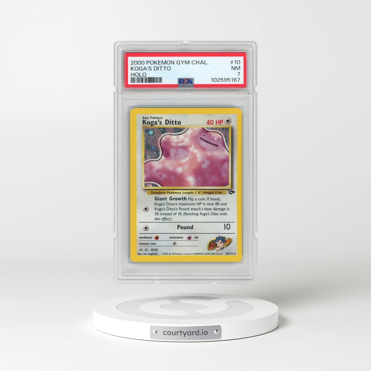 2000 Pokémon Gym Challenge #10 Koga's Ditto - Holo (PSA 7 NM)