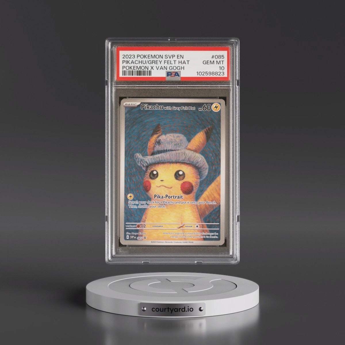 2023 Pokémon Svp EN-SV Black Star Promo #085 Pikachu With Grey Felt Hat - Pokemon X Van Gogh (PSA 10 GEM MINT)