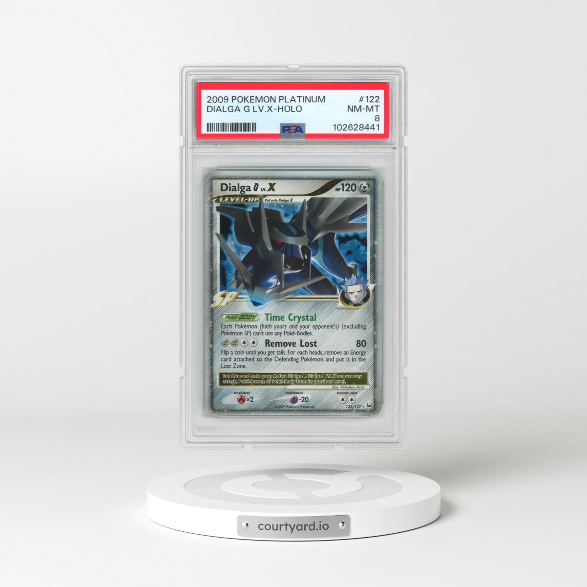 2009 Pokémon Platinum #122 Dialga G LV.X - Holo (PSA 8 NM-MT)
