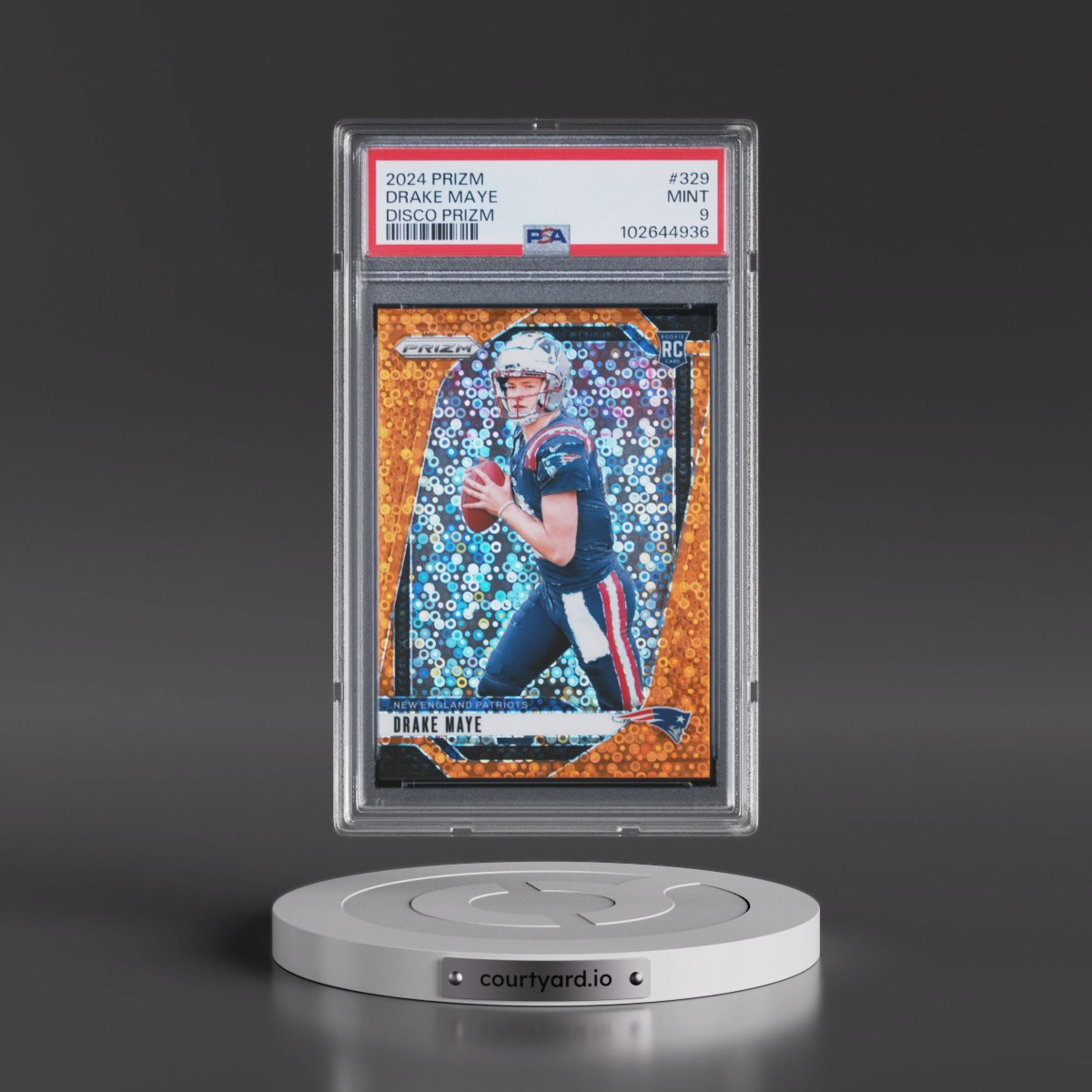 2024 Panini Prizm Drake Maye - Disco Prizm #329 PSA 9
