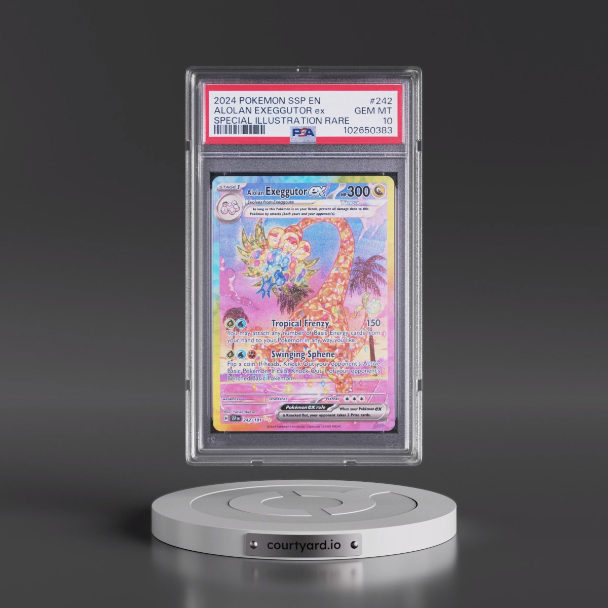2024 Pokémon Ssp EN-Surging Sparks #242 Alolan Exeggutor EX - Holo Special Illustration Rare (PSA 10 GEM MINT)