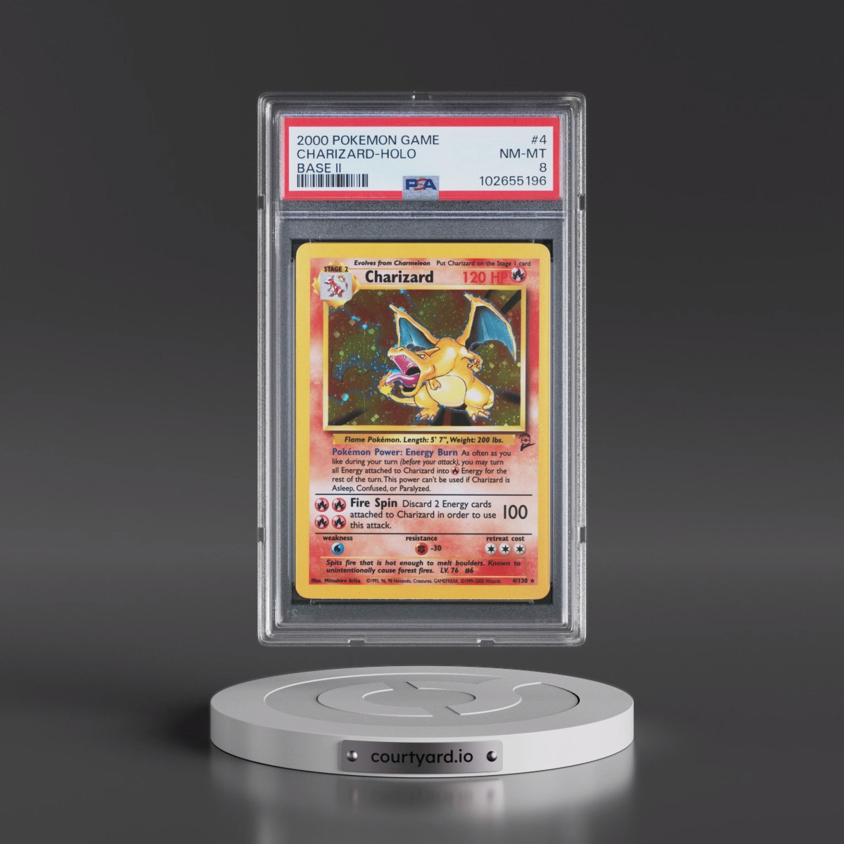 2000 Pokémon Game Base II #4 Charizard - Holo (PSA 8 NM-MT)