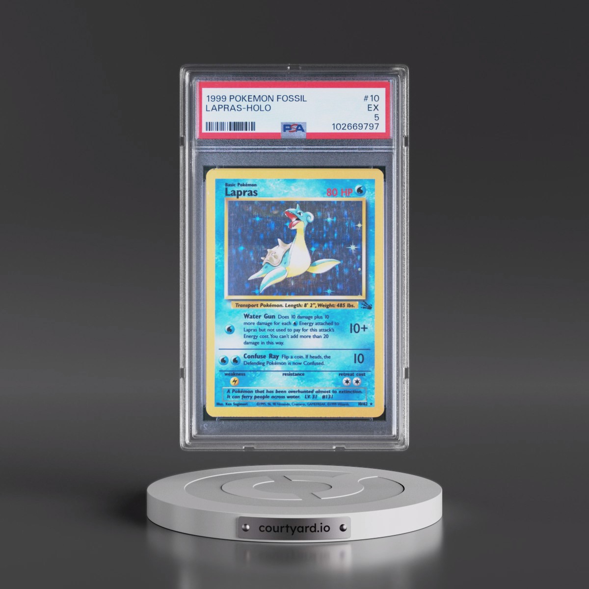 1999 Pokémon Fossil #10 Lapras - Holo (PSA 5 EX)