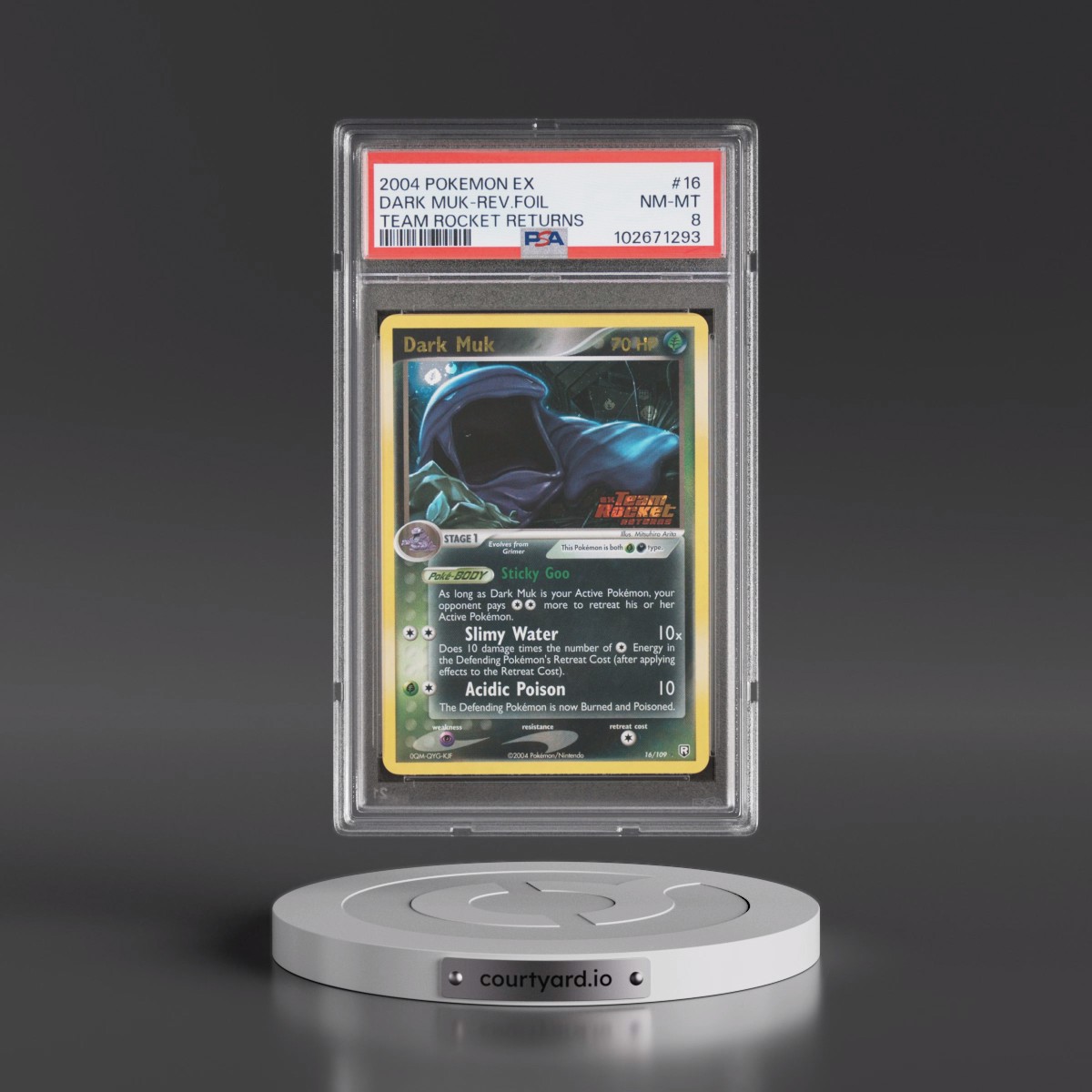 2004 Pokémon EX Team Rocket Returns #16 Dark Muk - Reverse Foil (PSA 8 NM-MT)
