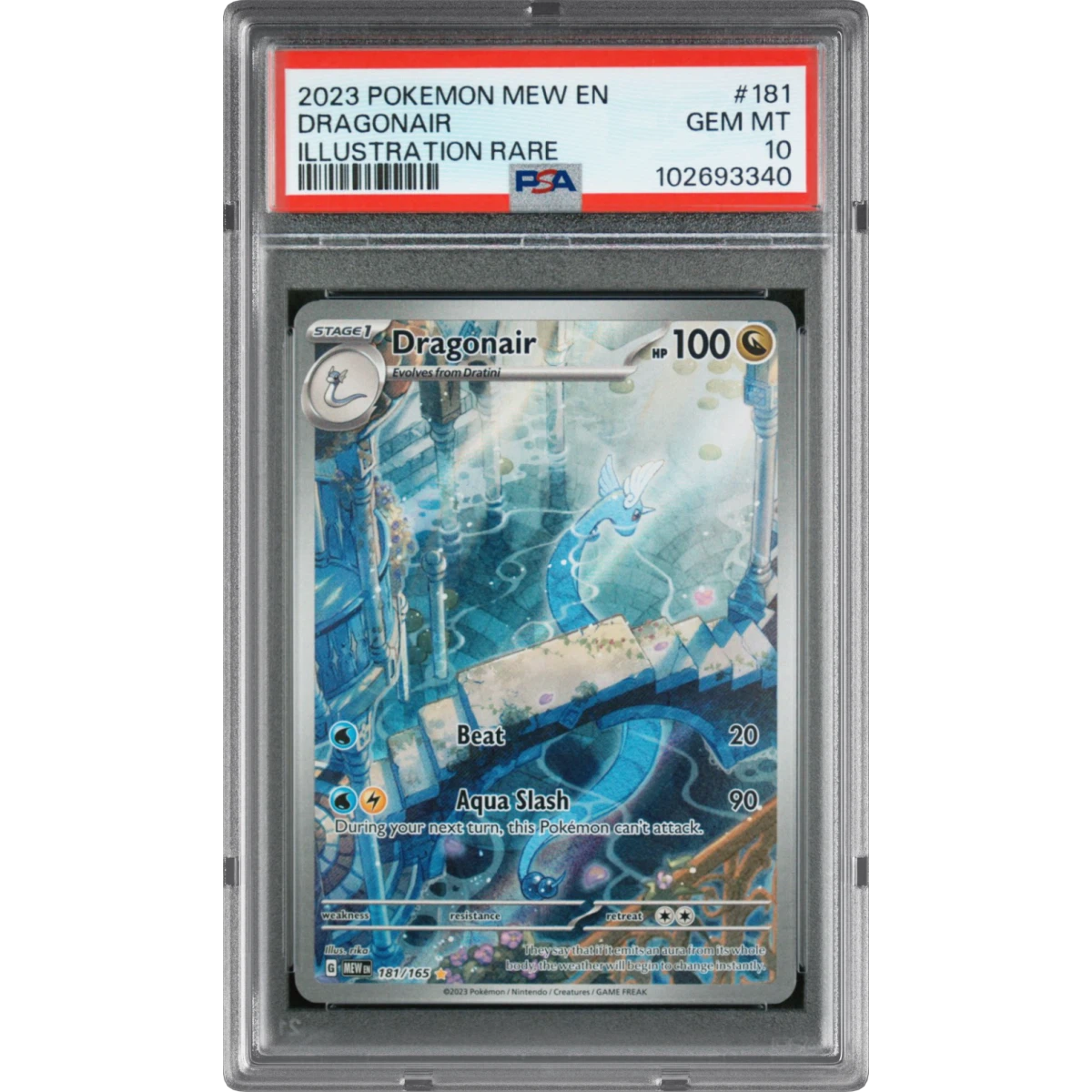 2023 Pokémon Mew EN-151 #181 Dragonair - Illustration Rare (PSA 10 GEM MINT)