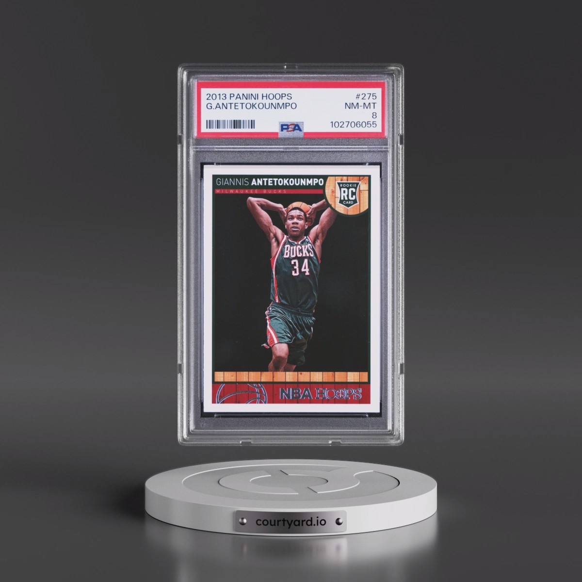 2013 Panini Hoops #275 Giannis Antetokounmpo (PSA 8 NM-MT)