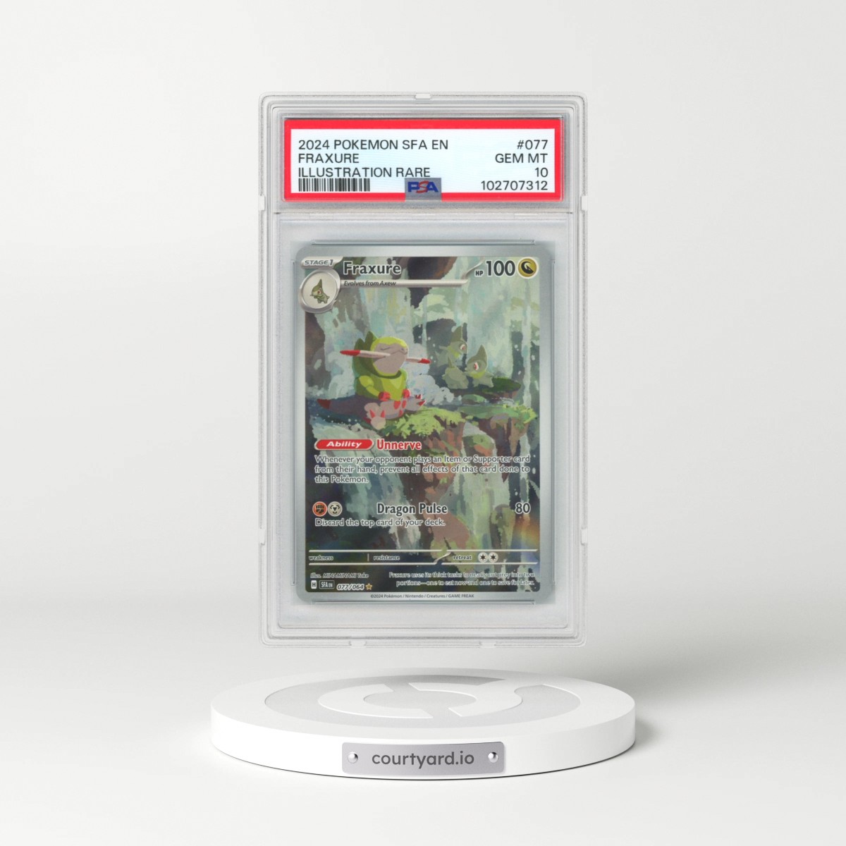 2024 Pokémon Sfa EN-Shrouded Fable #077 Fraxure - Illustration Rare (PSA 10 GEM MINT)