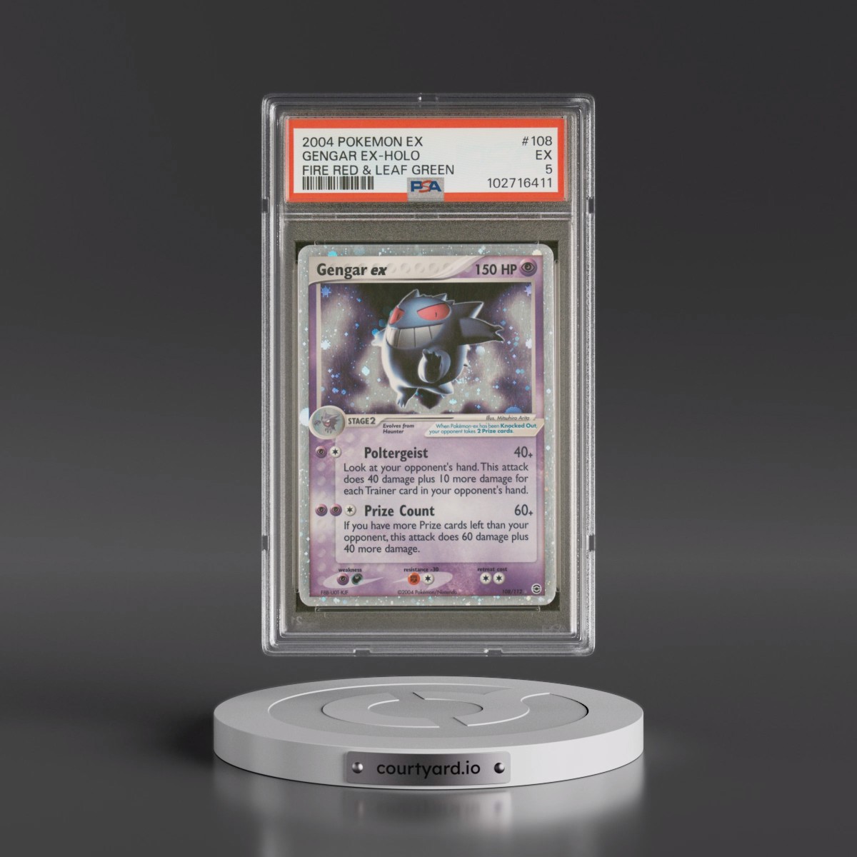2004 Pokémon EX Fire Red & Leaf Green #108 Gengar EX - Holo Holo (PSA 5 EX)