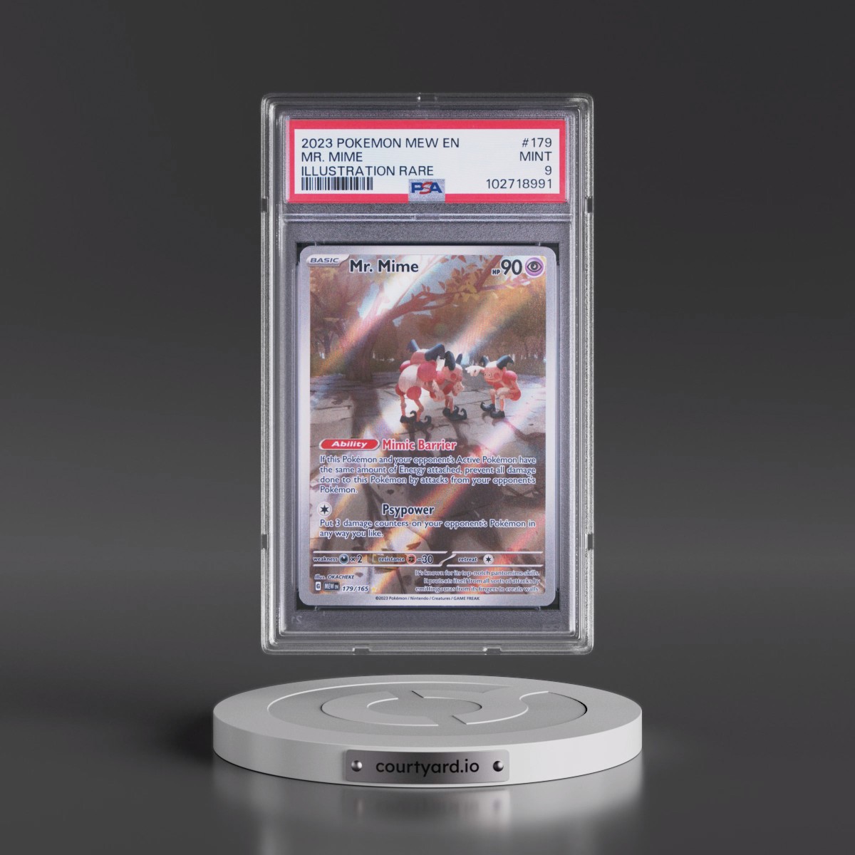2023 Pokémon Mew EN-151 #179 Mr. Mime - Illustration Rare (PSA 9 MINT)
