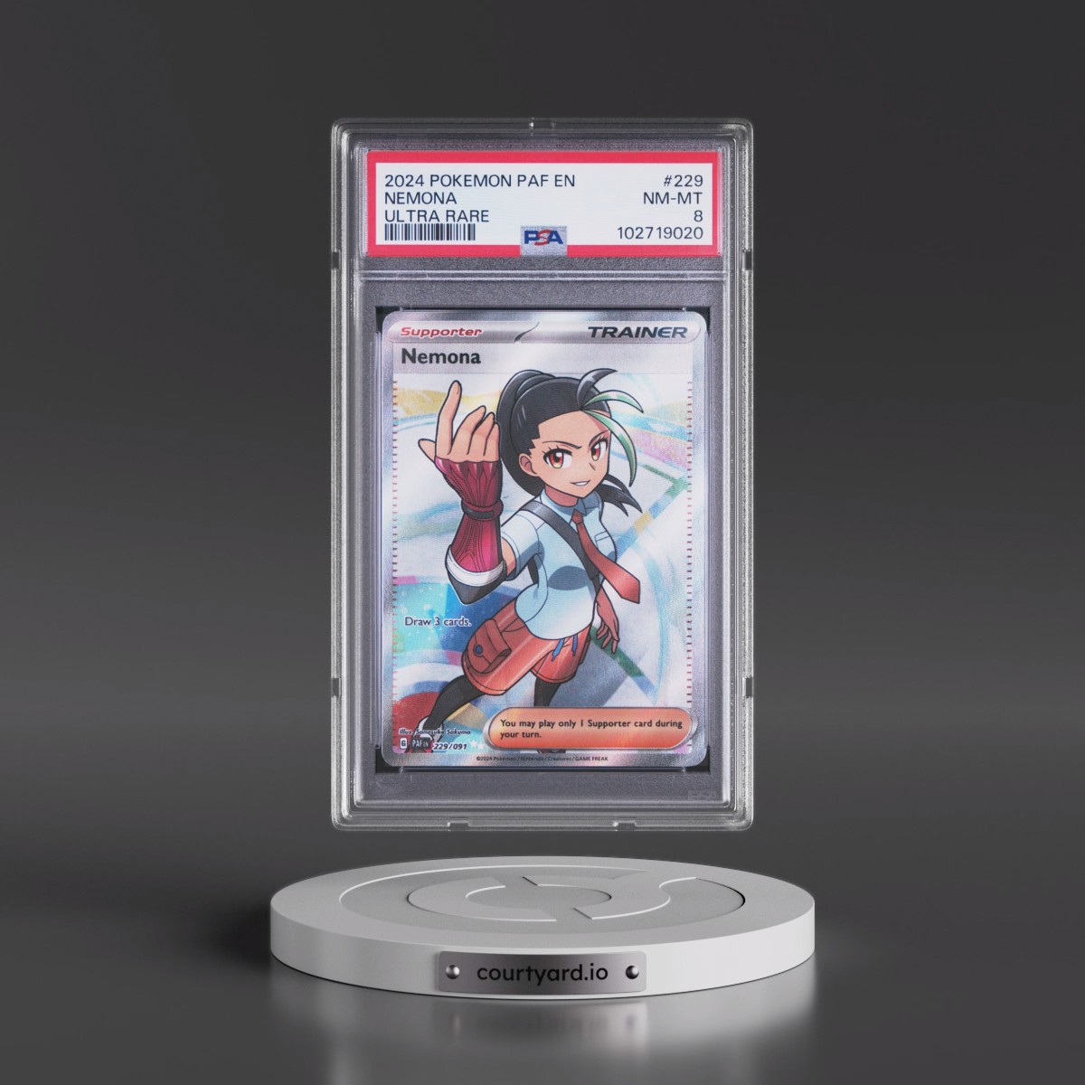 2024 Pokémon Paf EN-Paldean Fates #229 Nemona - Ultra Rare (PSA 8 NM-MT)