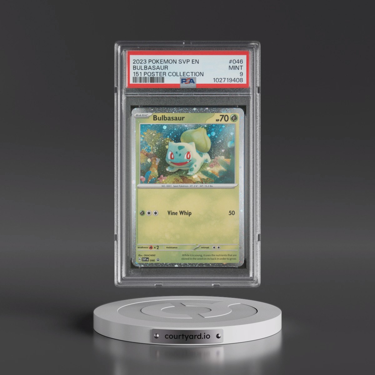 2023 Pokémon Svp EN-SV Black Star Promo #046 Bulbasaur - 151 Poster Collection (PSA 9 MINT)