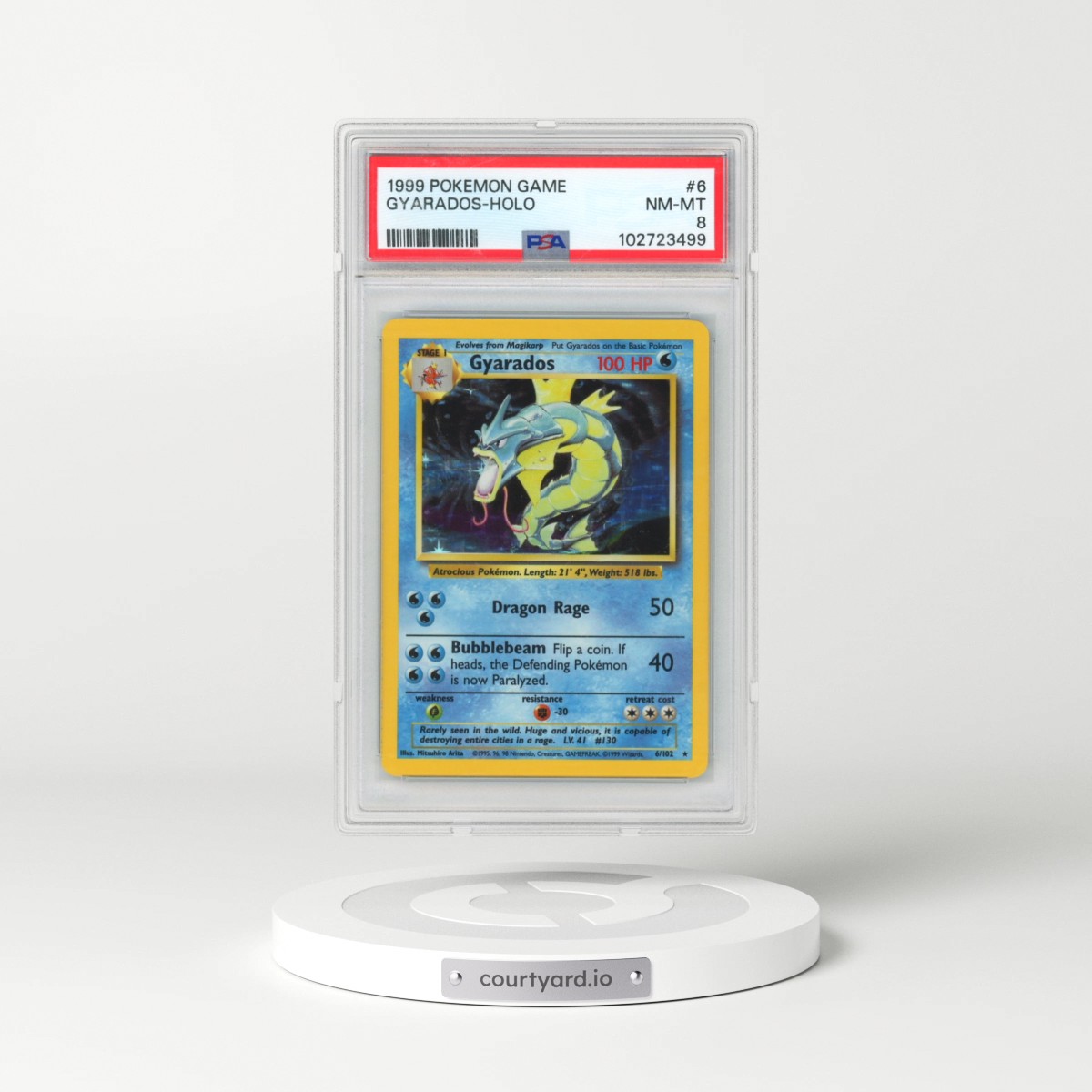 1999 Pokémon Game #6 Gyarados - Holo (PSA 8 NM-MT)