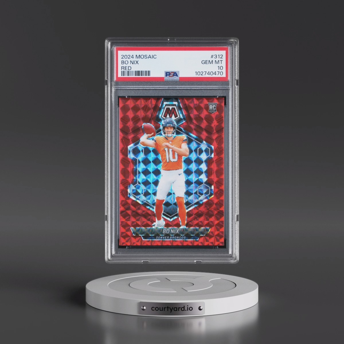 2024 Panini Mosaic Bo Nix - Red #312 PSA 10