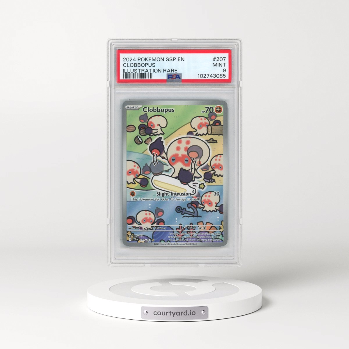 2024 Pokémon Ssp EN-Surging Sparks #207 Clobbopus - Illustration Rare (PSA 9 MINT)