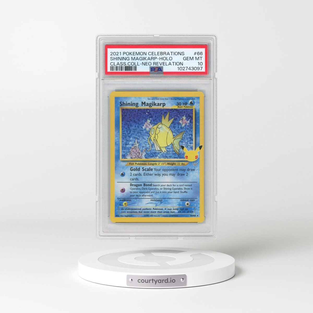 2021 Pokémon Celebrations Classic Collection #66 Shining Magikarp - Holo Holo (PSA 10 GEM MINT)