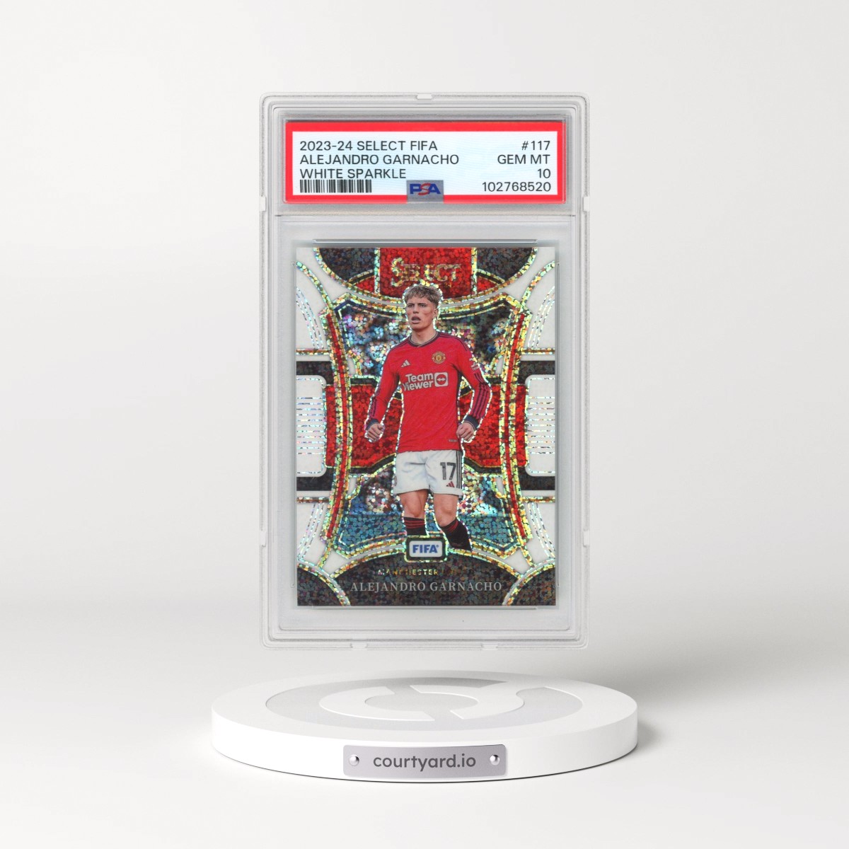 2023-24 Panini Select FIFA #117 Alejandro Garnacho - White Sparkle (PSA 10 GEM MINT)