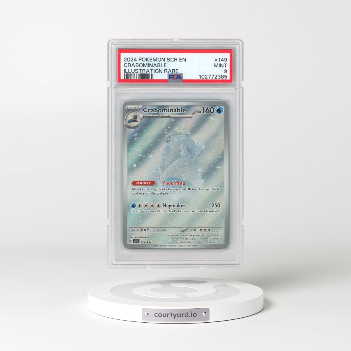 2024 Pokémon Scr EN-Stellar Crown #149 Crabominable - Illustration Rare (PSA 9 MINT)