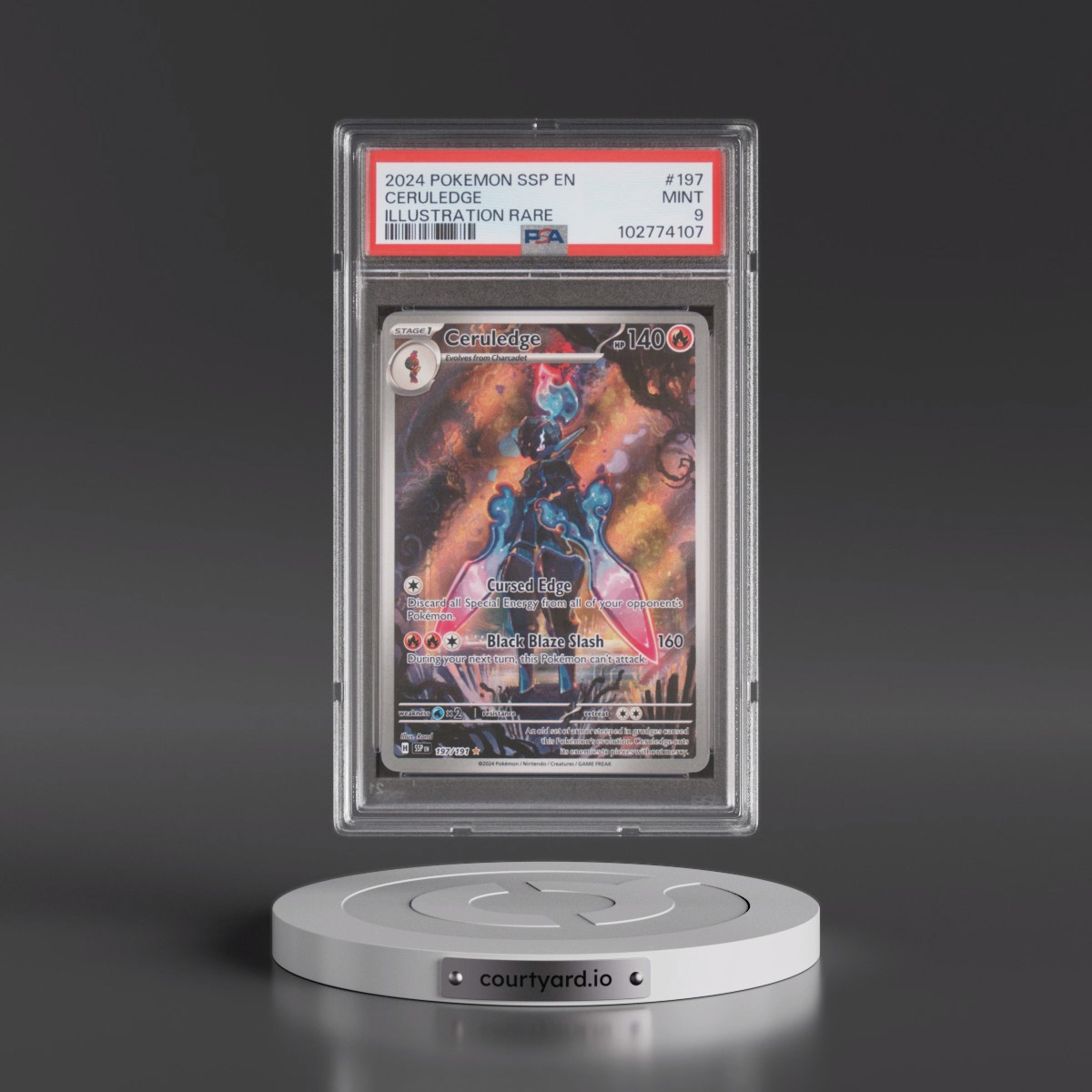2024 Pokémon Ssp EN-Surging Sparks #197 Ceruledge - Illustration Rare (PSA 9 MINT)