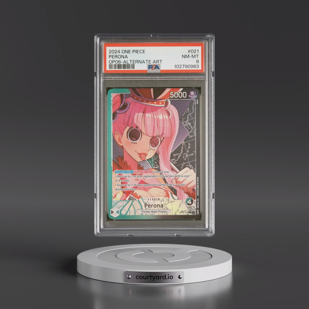 2024 One Piece OP06-Wings of the Captain #021 Perona - Alternate Art (PSA 8 NM-MT)