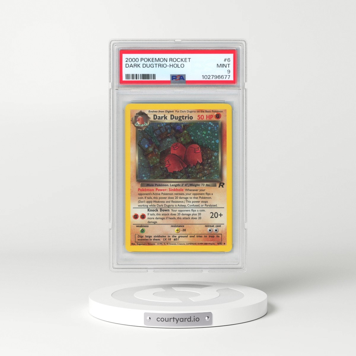 2000 Pokémon Rocket #6 Dark Dugtrio - Holo (PSA 9 MINT)