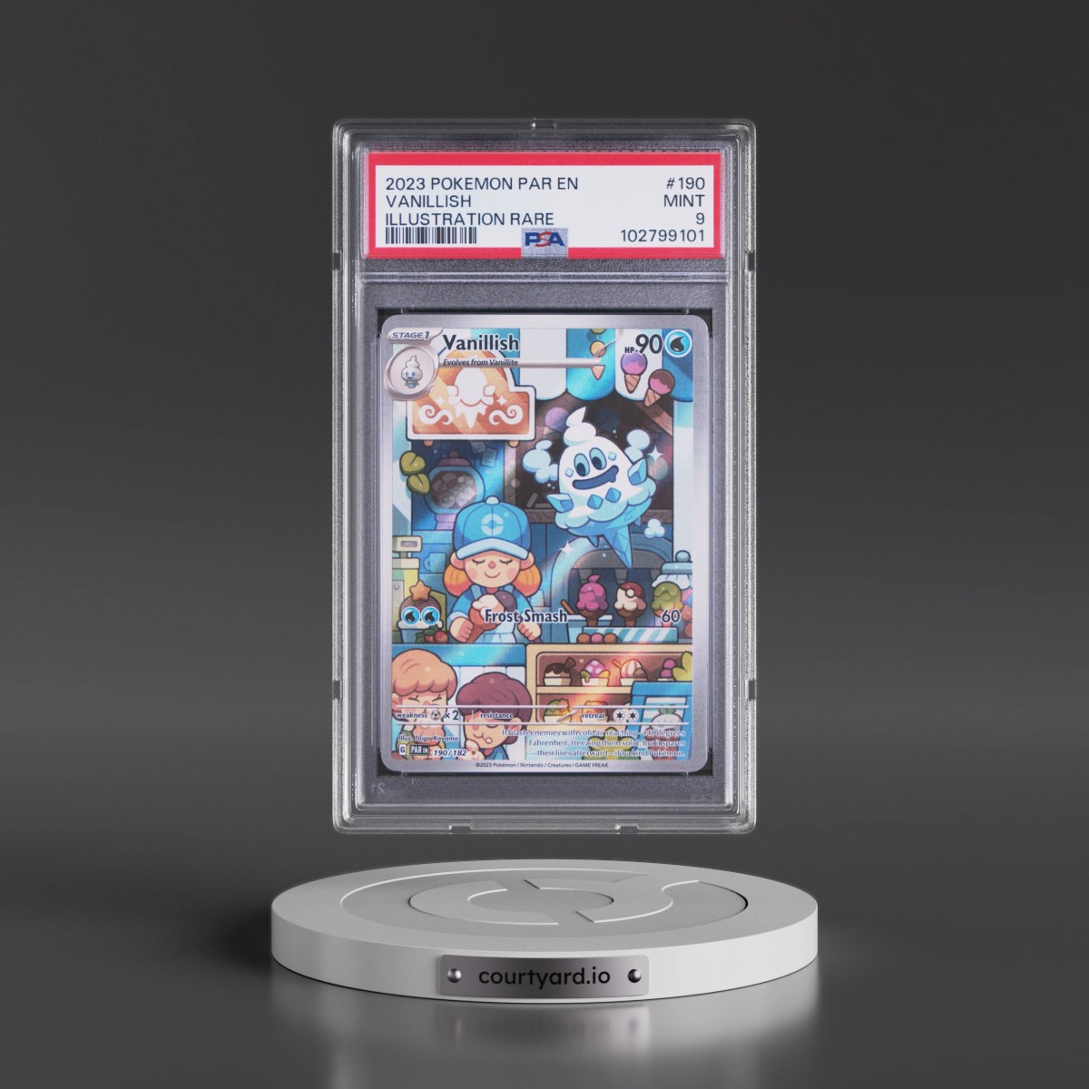 2023 Pokémon Par EN-Paradox Rift #190 Vanillish - Illustration Rare (PSA 9 MINT)