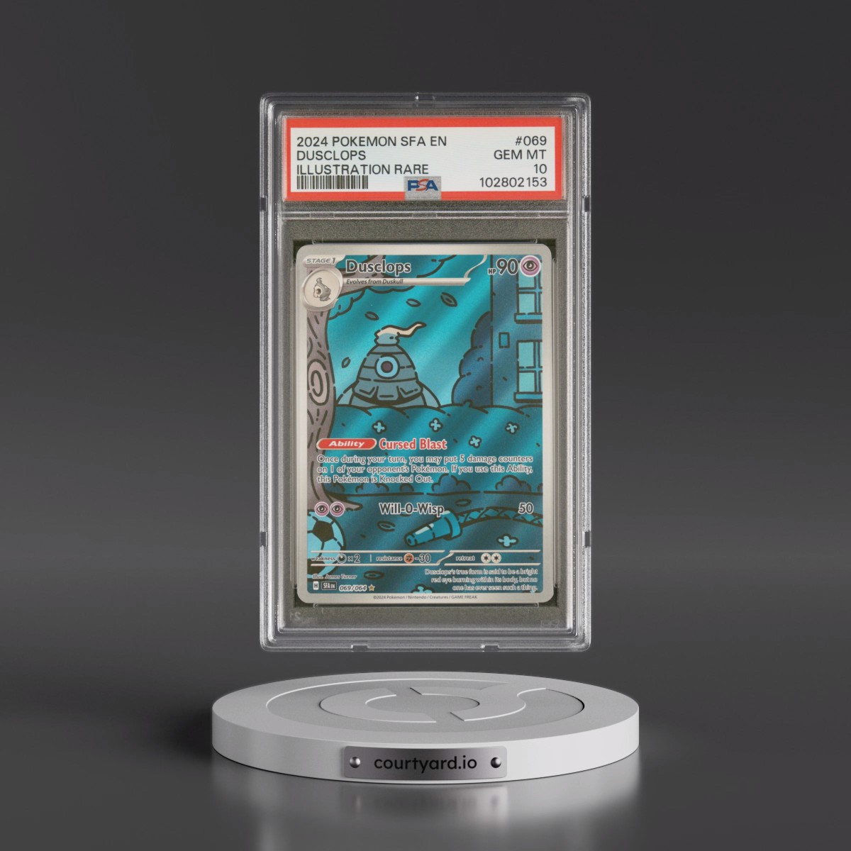 2024 Pokémon Sfa EN-Shrouded Fable #069 Dusclops - Illustration Rare (PSA 10 GEM MINT)