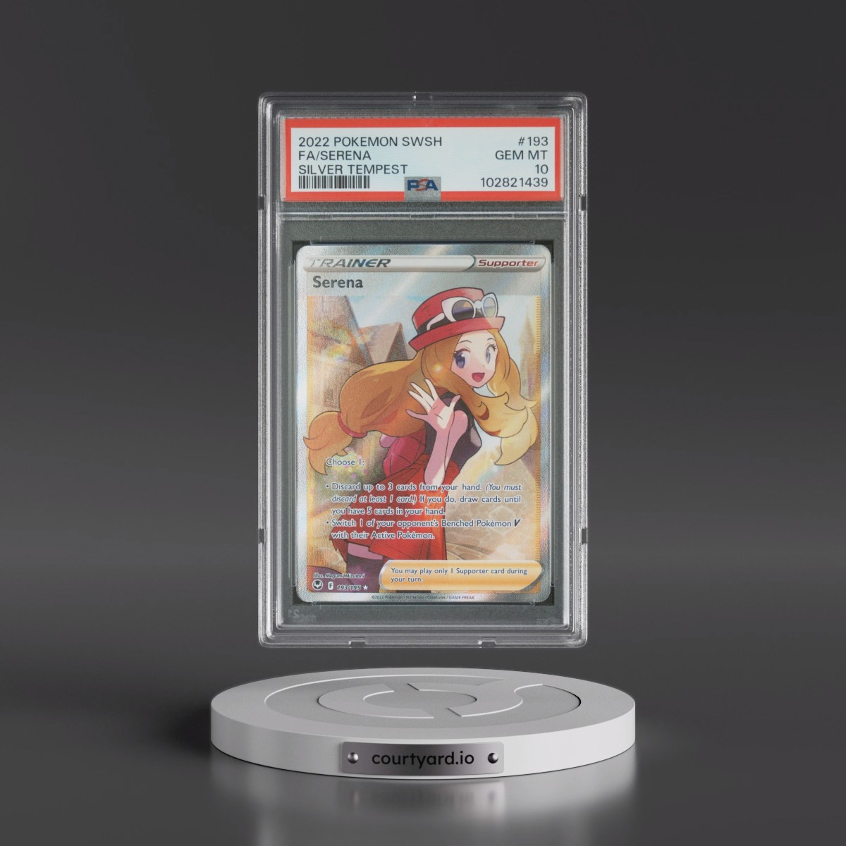 2022 Pokémon Sword & Shield Silver Tempest #193 Serena - Full Art (PSA 10 GEM MINT)