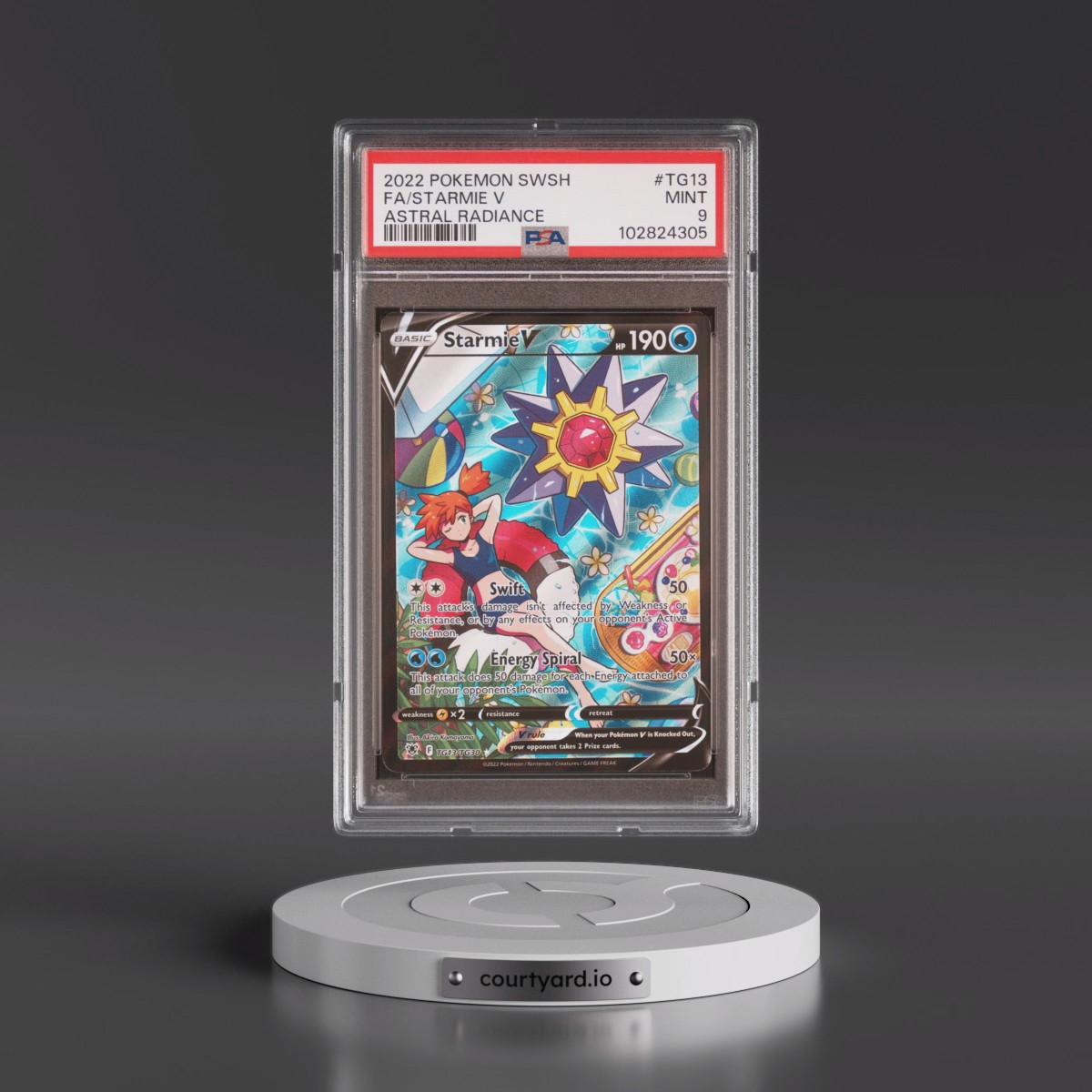 2022 Pokémon Sword & Shield Astral Radiance #TG13 Starmie V - Holo Full Art (PSA 9 MINT)