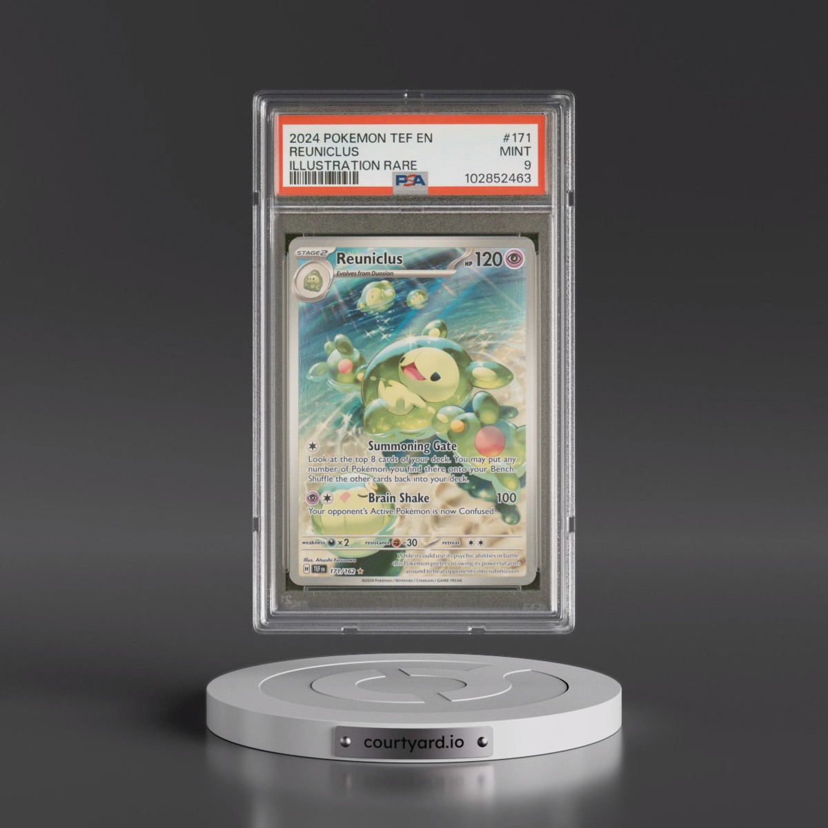 2024 Pokémon Tef EN-Temporal Forces #171 Reuniclus - Illustration Rare (PSA 9 MINT)