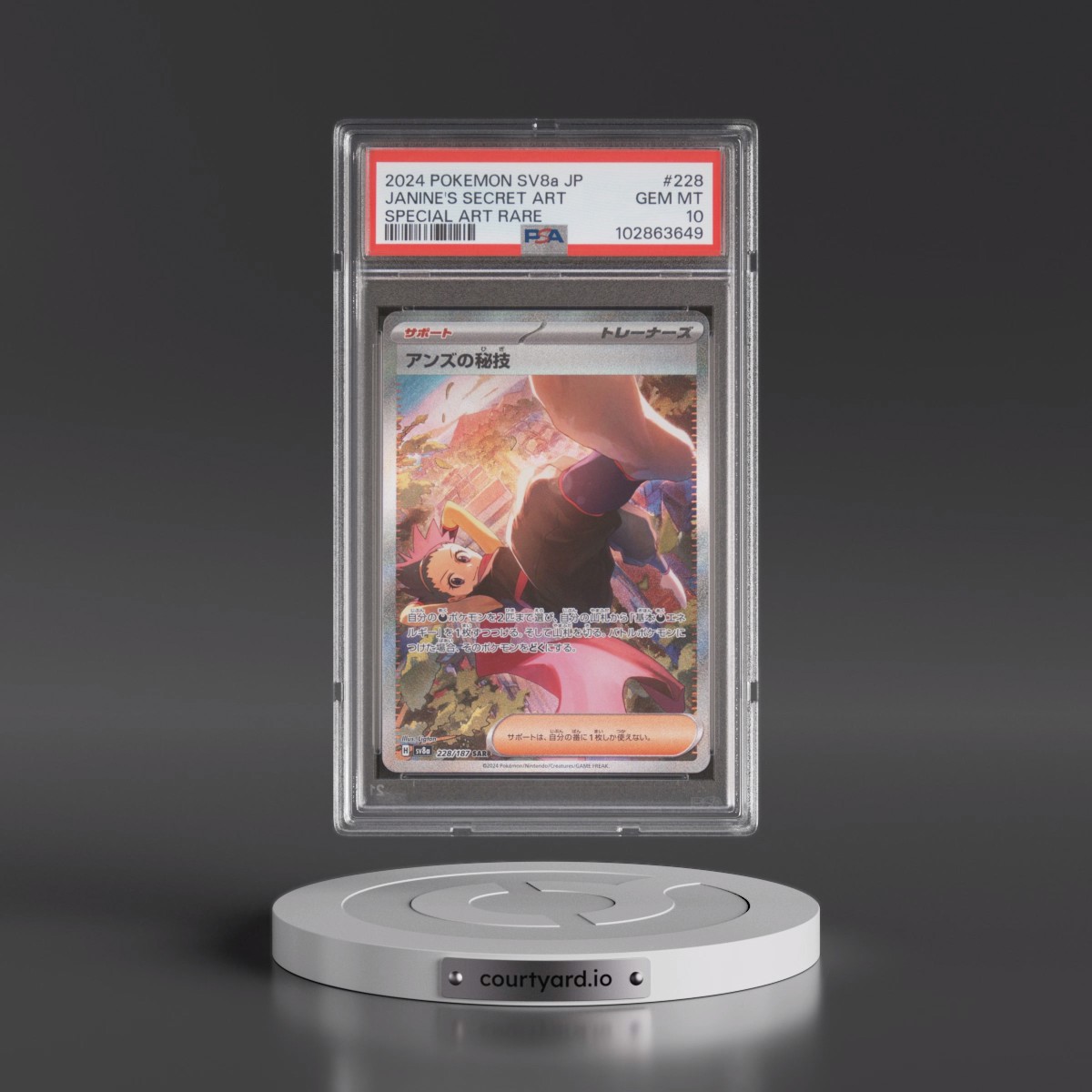 2024 Pokémon Sv8a-Terastal Fest EX #228 Janine's Secret Art - Special Art Rare (PSA 10 GEM MINT)