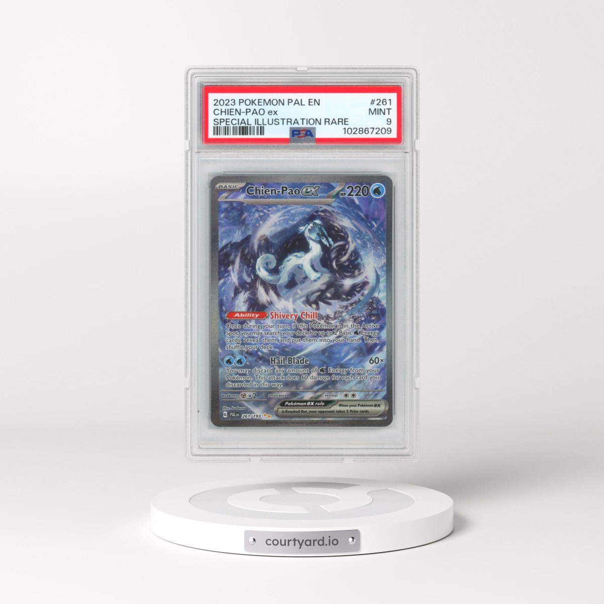 2023 Pokémon Pal EN-Paldea Evolved #261 Chien-Pao EX - Holo Special Illustration Rare (PSA 9 MINT)