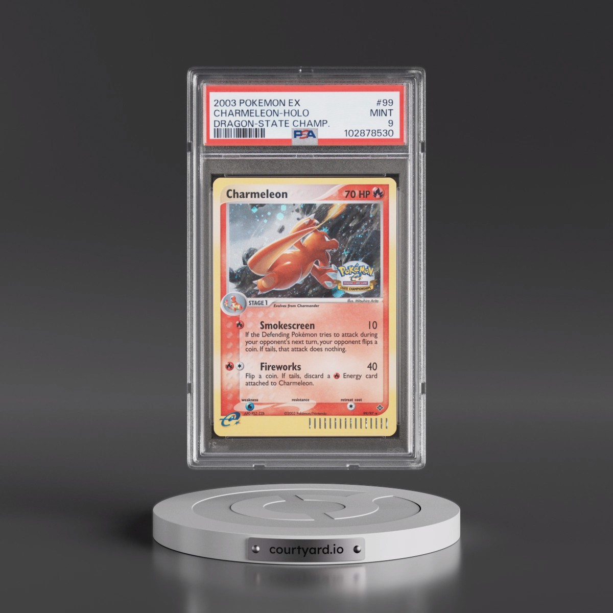2003 Pokémon EX Dragon #99 Charmeleon - Holo State Championships (PSA 9 MINT)