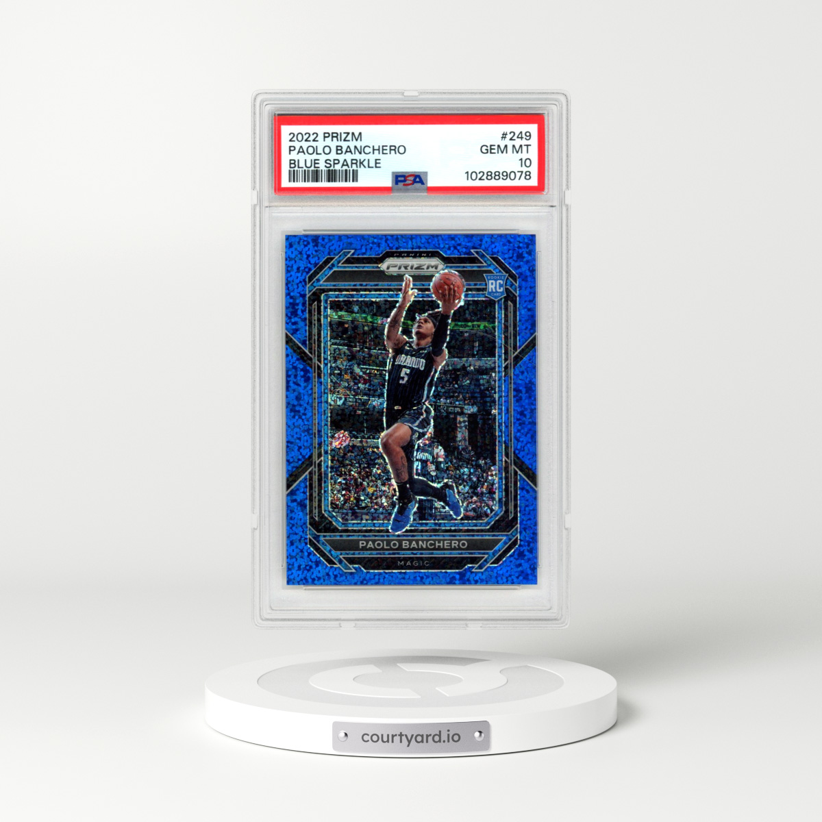 2022 Panini Prizm #249 Paolo Banchero - Blue Sparkle (PSA 10 GEM MINT)