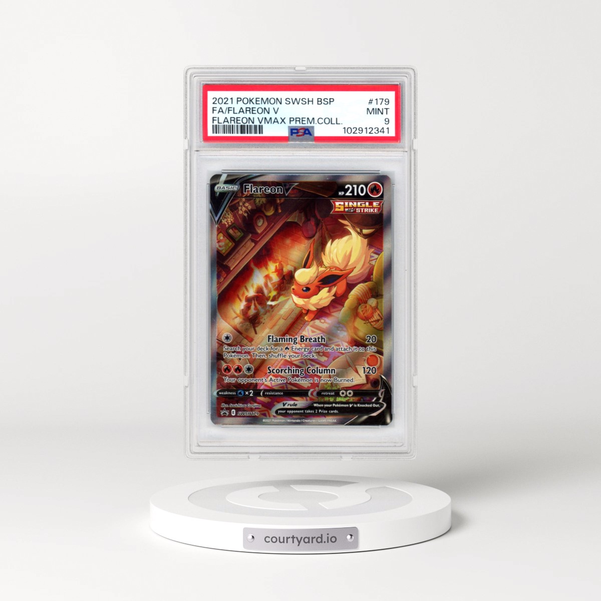 2021 Pokémon Swsh Black Star Promo #179 Flareon V - Holo Full Art Flareon Vmax Premium Collection (PSA 9 MINT)