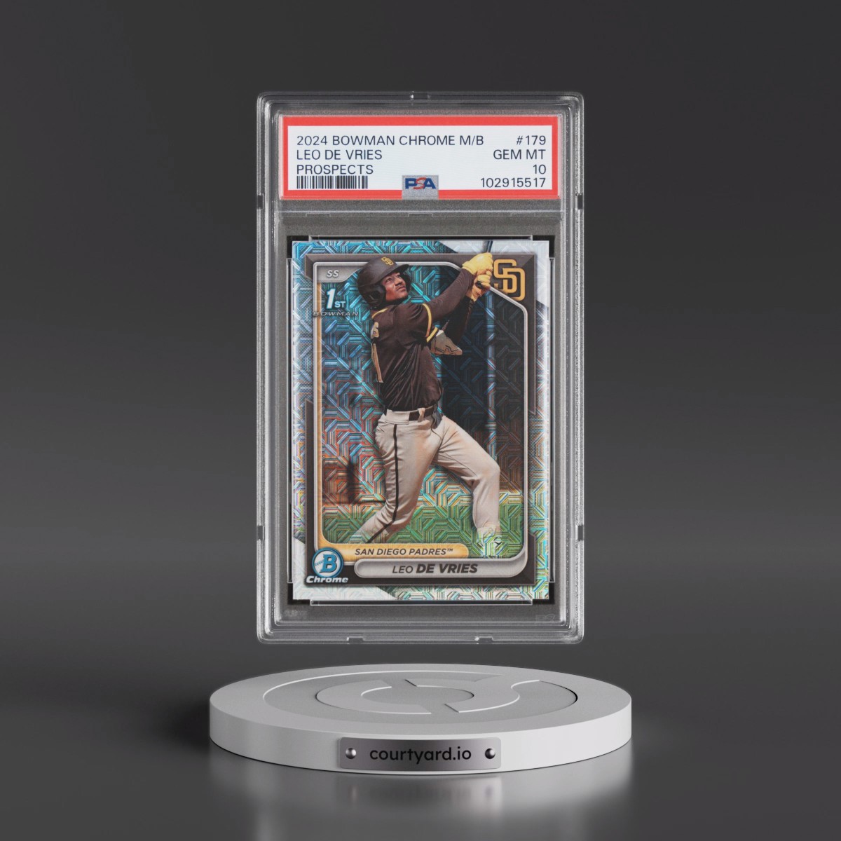 2024 Bowman Mega Box Chrome Prospects #179 Leo de Vries (PSA 10 GEM MINT)