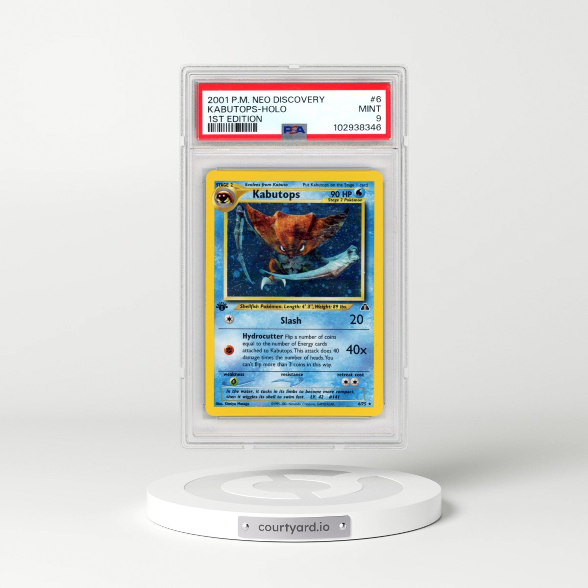 2001 Pokémon Neo Discovery #6 Kabutops - 1st Edition Holo (PSA 9 MINT)