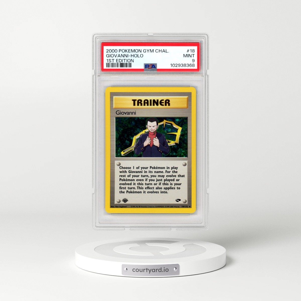 2000 Pokémon Gym Challenge #18 Giovanni - 1st Edition Holo (PSA 9 MINT)