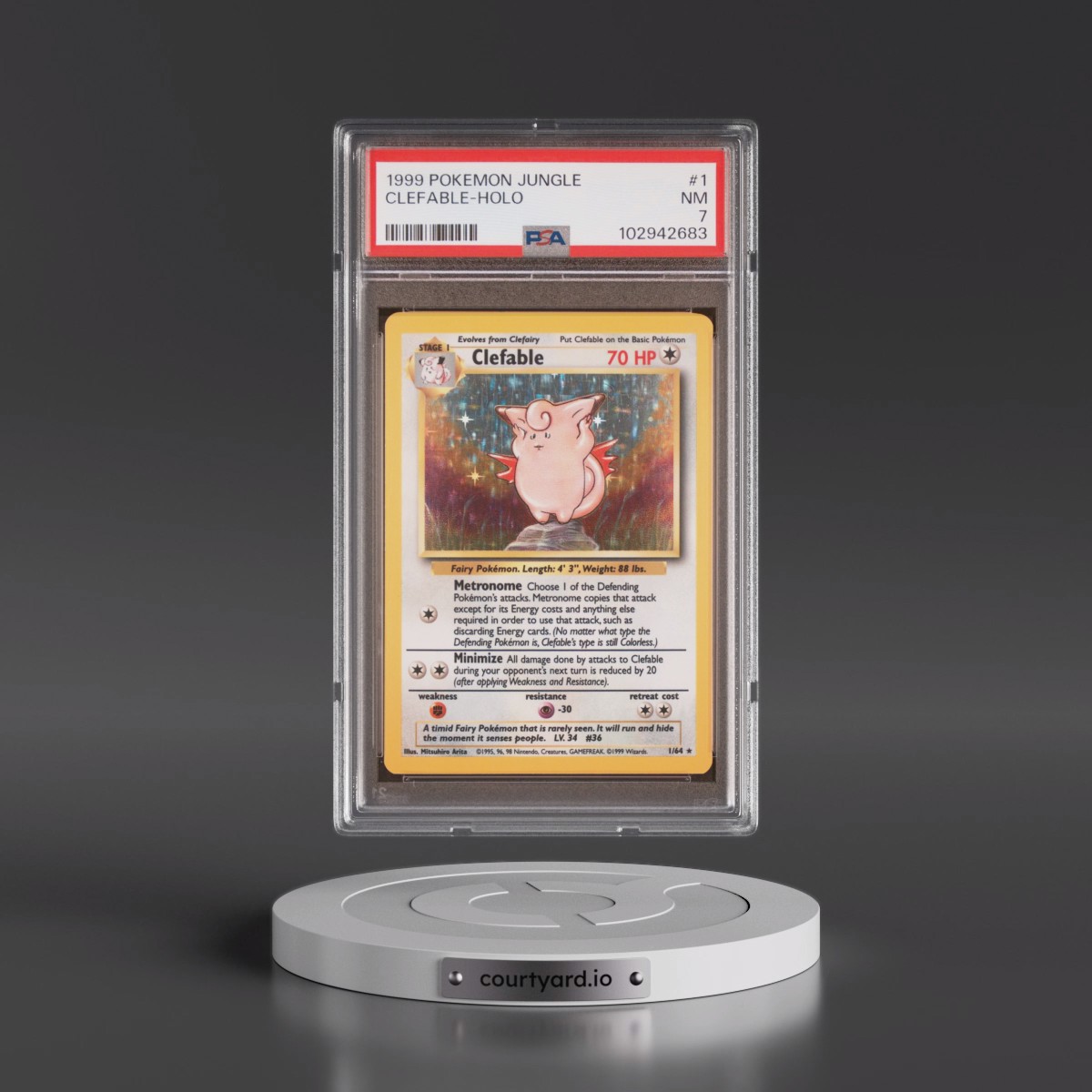 1999 Pokémon Jungle #1 Clefable - Holo (PSA 7 NM)